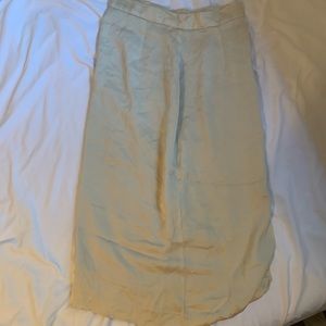 Gold silk skirt with side zipper